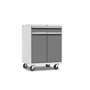 Pro Series Steel Freestanding Garage Cabinet in Platinum Silver (28 in. W x 38 in. H x 22 in. D)