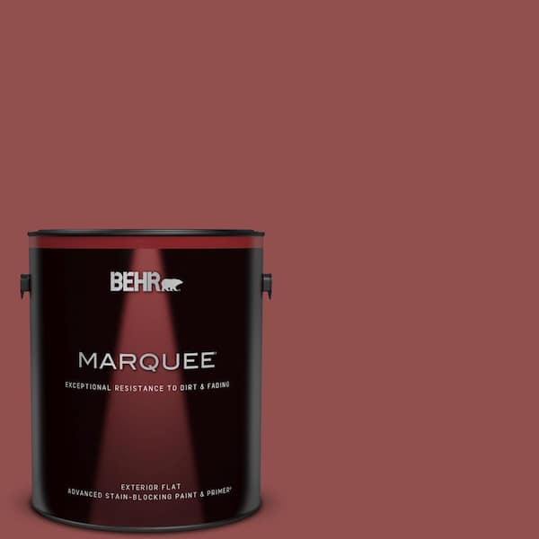 BEHR MARQUEE 1 gal. #PPU1-08 Pompeian Red Flat Exterior Paint & Primer