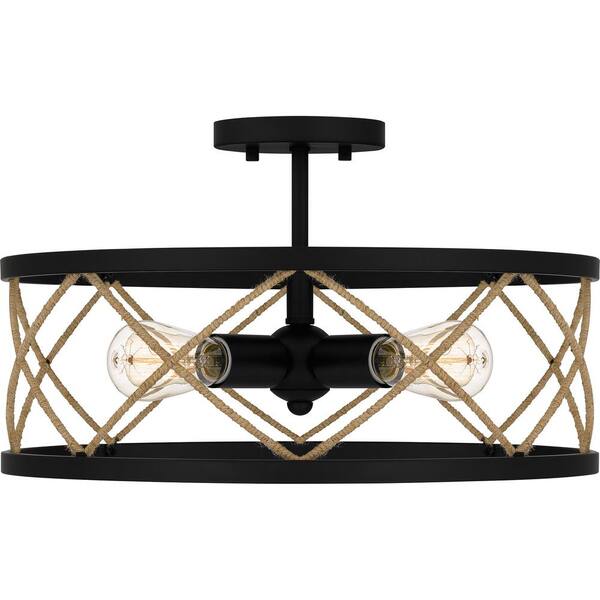 Quoizel Cedar Park 18 in. 4-Light Matte Black Semi-Flush