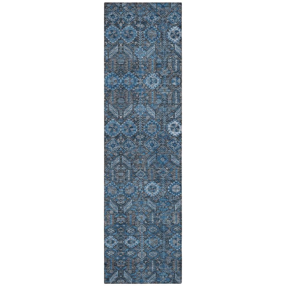 Blue and Black 2 ft. x 8 ft. Woven Floral Runner Indoor/Outdoor Area Rug price history on PriceWatchPro