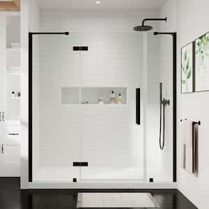 Tampa 72 in. L x 32 in. W x 75 in. H Alcove Shower Kit with Pivot Frameless Shower Door in ORB and Shower Pan