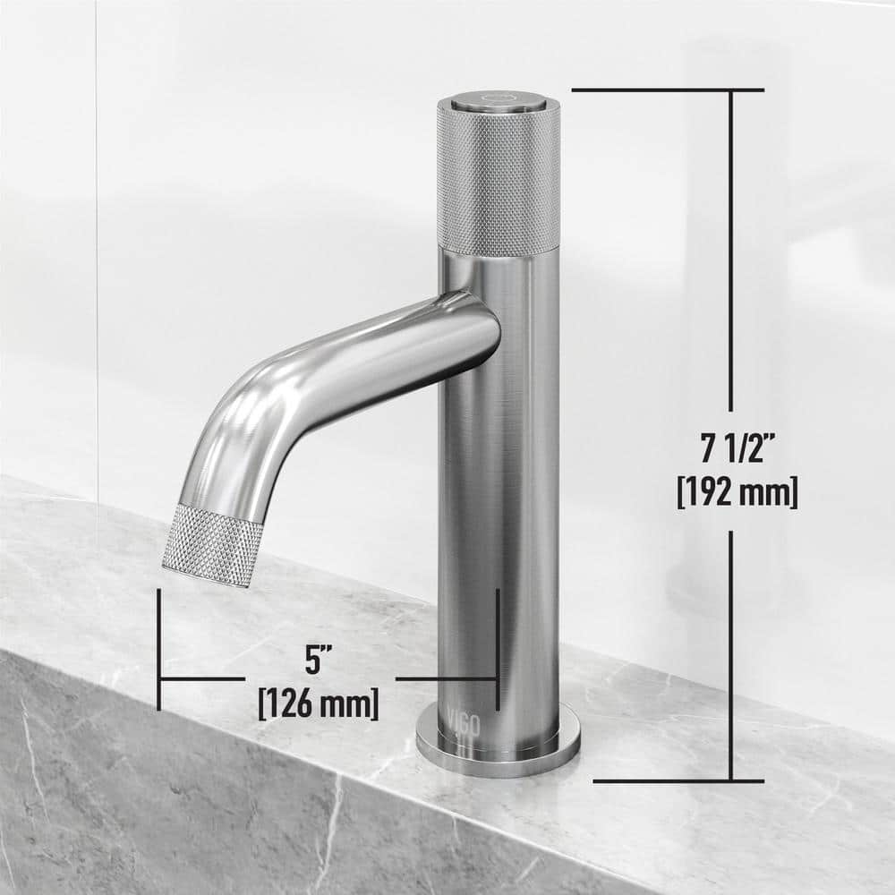 Apollo Brushed Nickel Single Hole Bathroom Faucet with High-Arc Spout