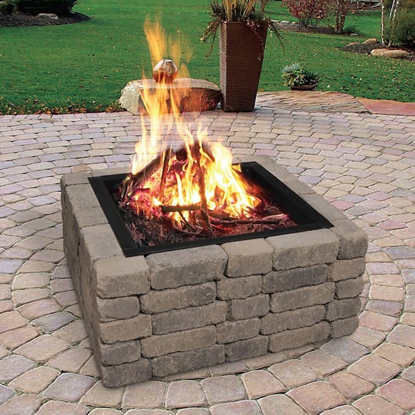 Square Steel Wood Fire Pit Ring, Outdoor Fire Pit Kits Menards