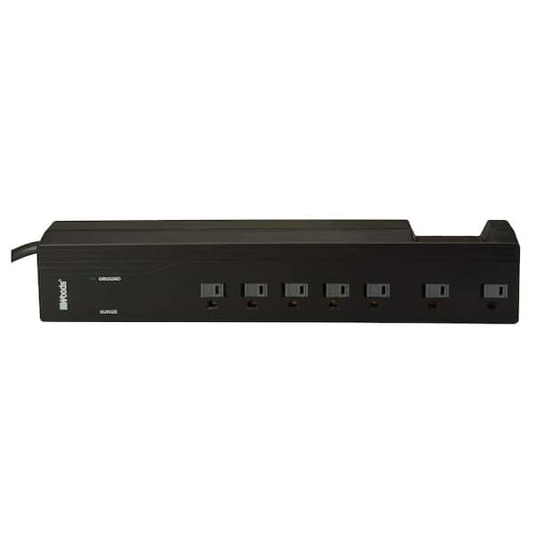 Woods 10 ft. 7-Outlet 1250-Joule Surge Protector Power Strip with Right Angle Plug
