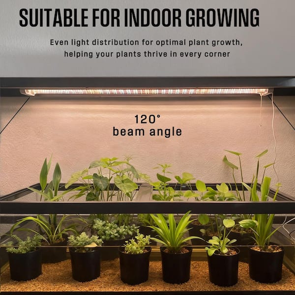 48 in. 38-Watt Indoor White LED Full Spectrum Grow Light for Plants