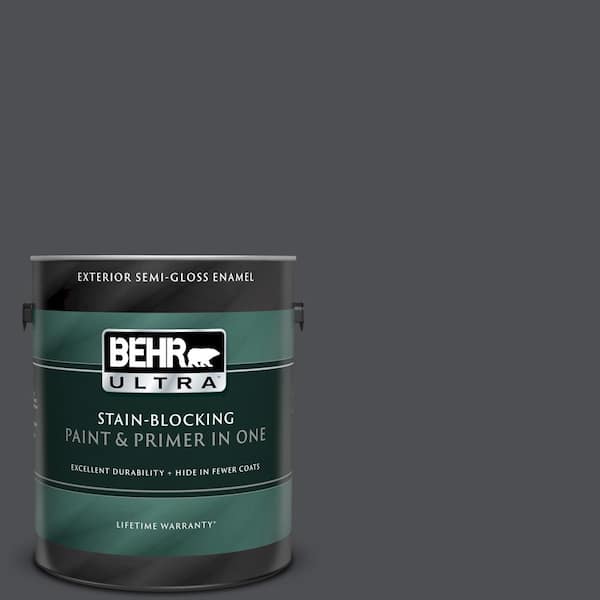 BEHR ULTRA 1 gal. #UL260-1 Cracked Pepper Semi-Gloss Enamel Exterior Paint and Primer in One