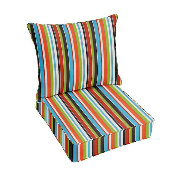 SORRA HOME 23 x 25 Deep Seating Outdoor Pillow and Cushion Set in Sunbrella Carousel Confetti