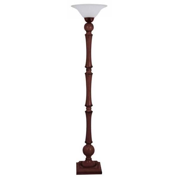 Fangio Lighting 72 in. Antique Cherry Composition Torchiere Floor Lamp
