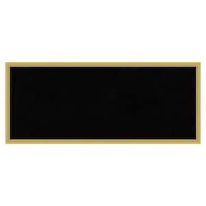 Svelte Polished Gold Wood Framed Black Corkboard 31 in. x 13 in. Bulletin Board Memo Board