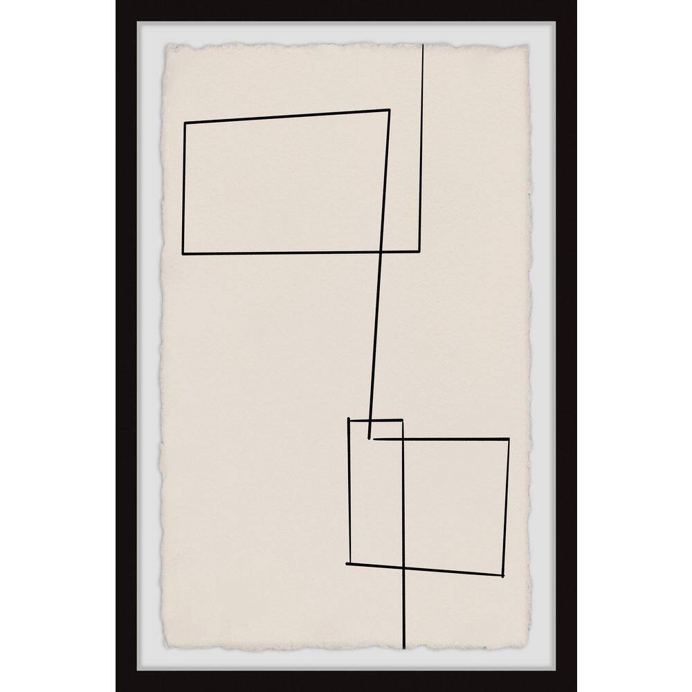 Flowing Box Lines by Marmont Hill Framed Abstract Art Print 36 in. H x