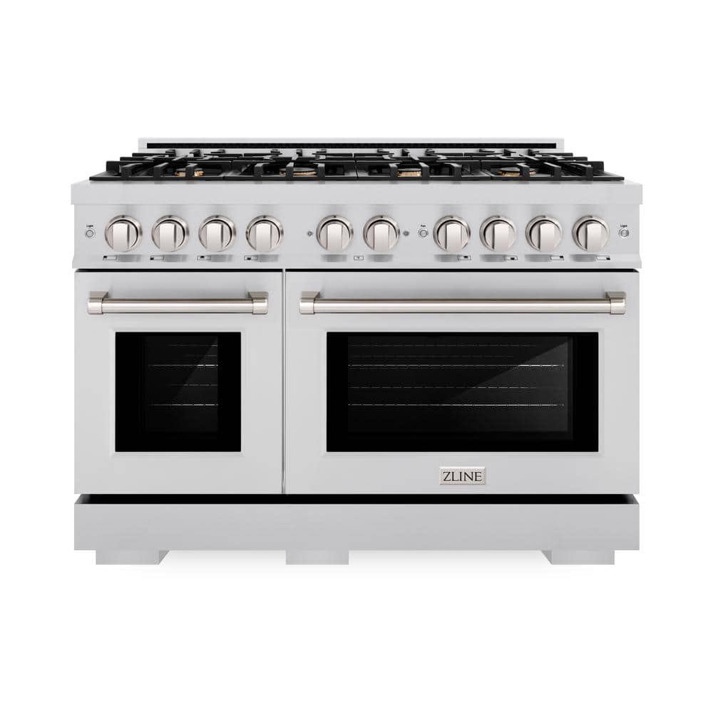 Select 48 in. 8-Burner Gas Range with Double Oven and Brass Burners in Stainless Steel price history on PriceWatchPro