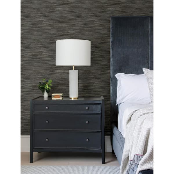 Hazen Shimmer Stripe Black Non Pasted Non Woven Wallpaper