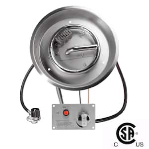 12" Round CSA Certified Fire Pit Burner Kit, Stainless Steel, Propane, Electronic Ignition