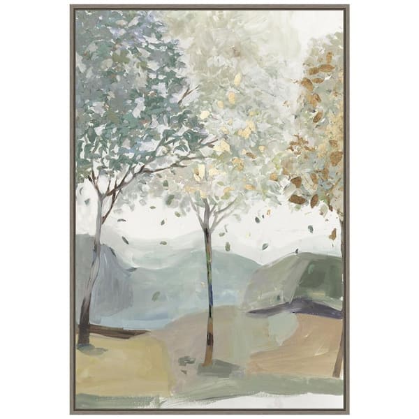 Amanti Art "Breezy Landscape Trees III" by Allison Pearce 1-Piece Floater Frame Canvas Transfer Nature Art Print 33 in. x 23 in.
