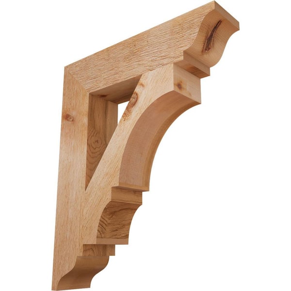 Ekena Millwork 4 in. x 22 in. x 18 in. Western Red Cedar Balboa Traditional Rough Sawn Bracket