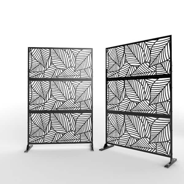 Unbranded Patio Laser Cut Metal Privacy Screen, 3 panels
