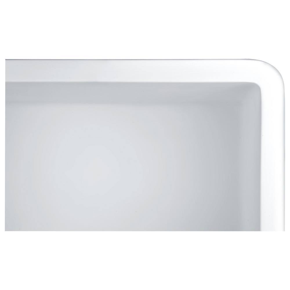 Petima 35.43'' White Stone Double Bowl Farmhouse Sink