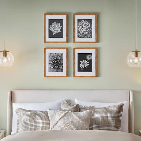 StyleWell 11 in. x 14 in. Matted to 8 in. x 10 in. Walnut Gallery Wall Picture Frames (Set of 4)