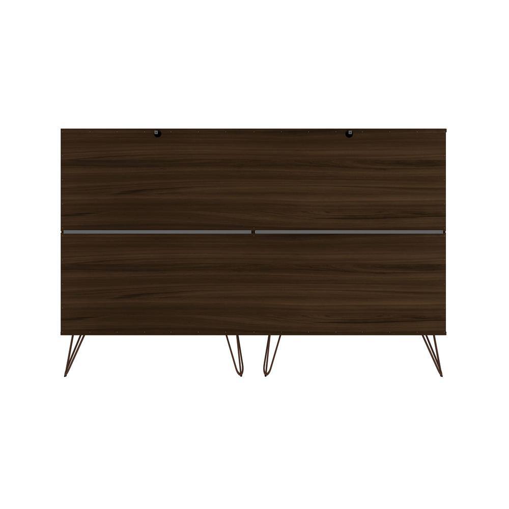 Rockefeller 10-Drawer Brown MDF Double Tall Dresser