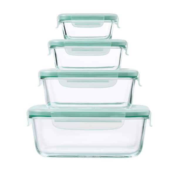 OXO Good Grips 8-Piece Smart Seal Glass Rectangle Container Set