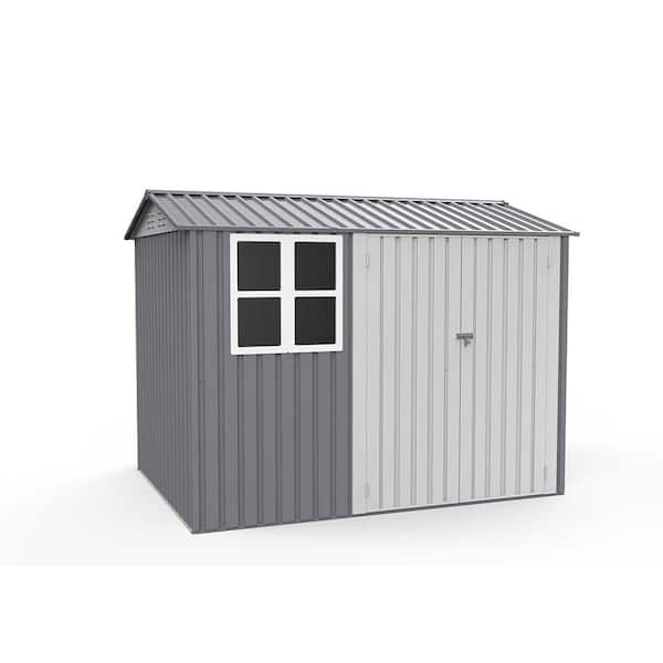 Siavonce 6 ft. x 8 ft. Metal Storage Shed Large Tool Sheds with Window, 49.75 sq. ft.