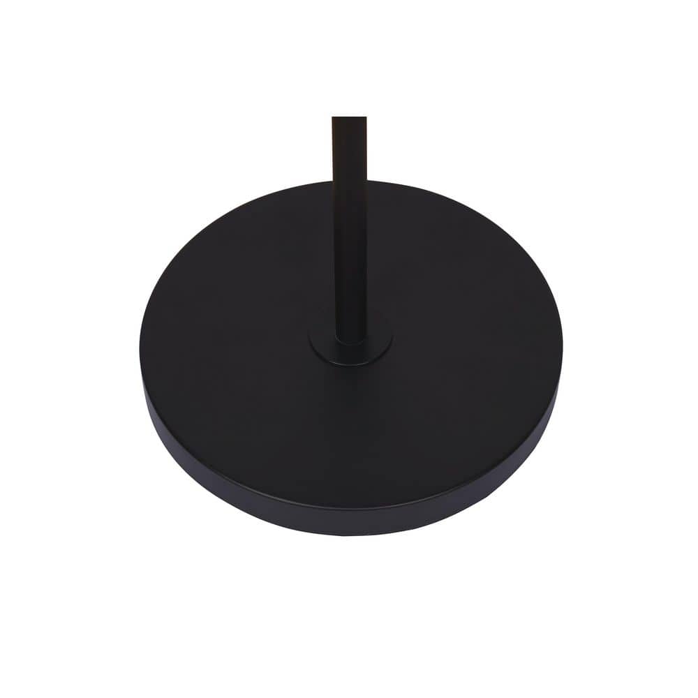 Black Metal Swing Arm Floor Lamp with White Linen Shade