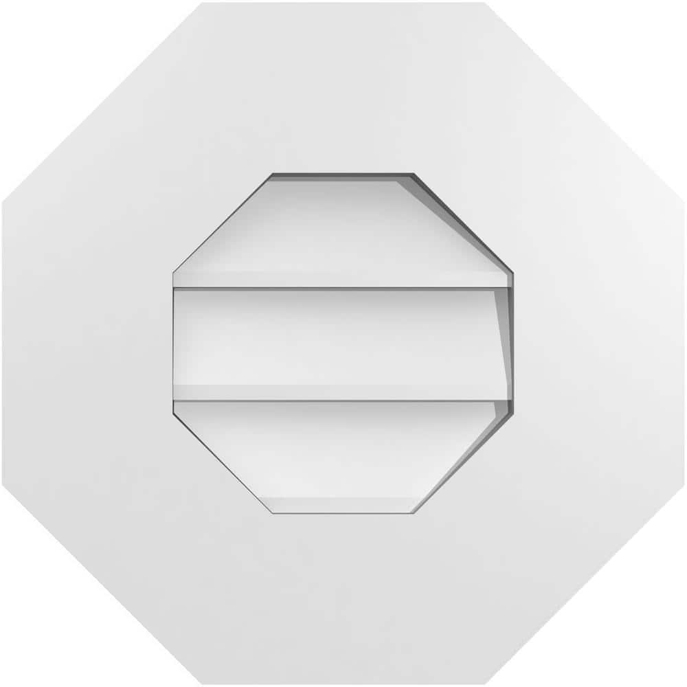Ekena Millwork 14" x 14" Octagonal Surface Mount PVC Gable Vent Non