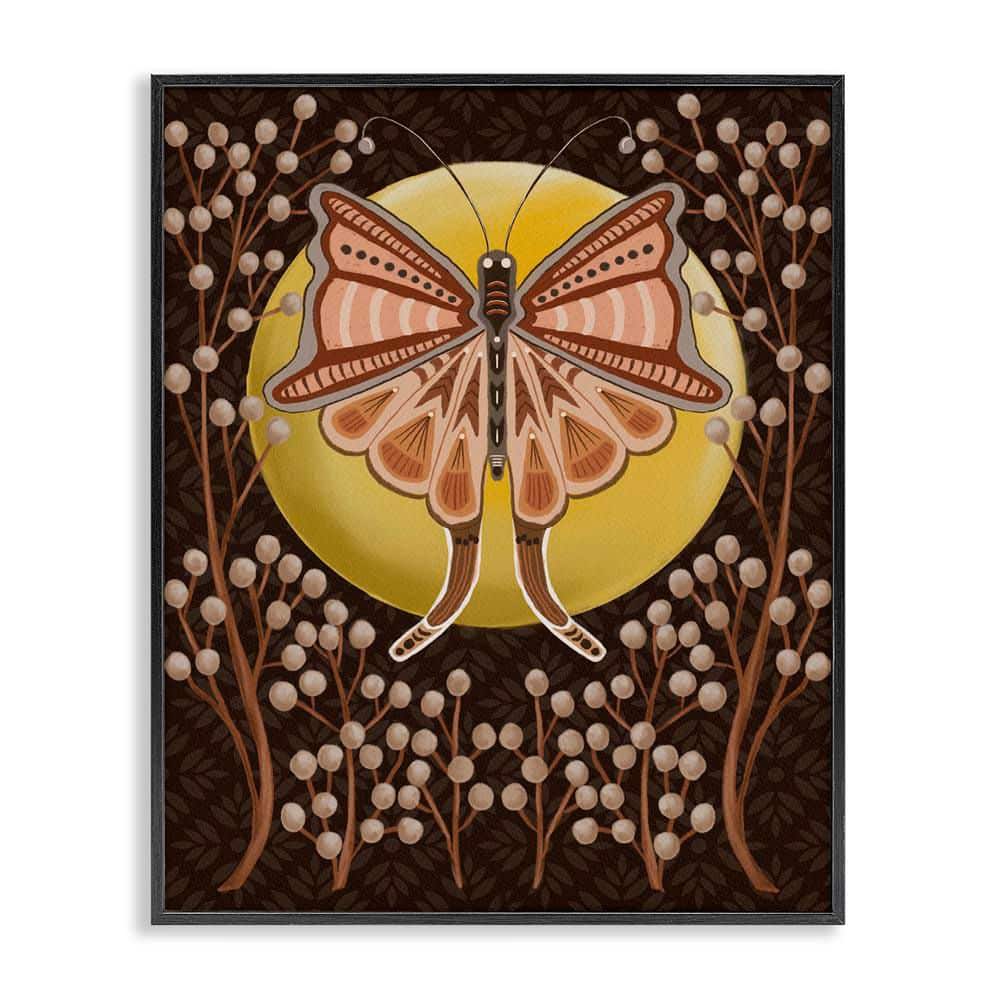 Moth with Willows by Regina Moore Black Framed Animal Giclee Art Print 30 in. x 24 in. price history on PriceWatchPro