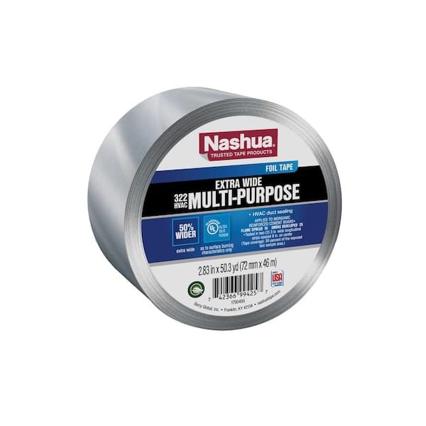 Nashua Tape 2.83 in. x 50.3 yd. 322 Extra Wide Multi-Purpose HVAC Foil Duct Tape