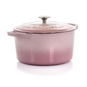 Artisan 7 qt. Round Cast Iron Nonstick Dutch Oven in Blush Pink with Lid