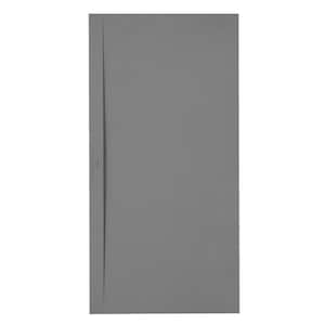 Seville 59.25 in. L x 31.5 in. W Alcove Shower Pan Base with Left Drain in Cement Gray Stucco Finish