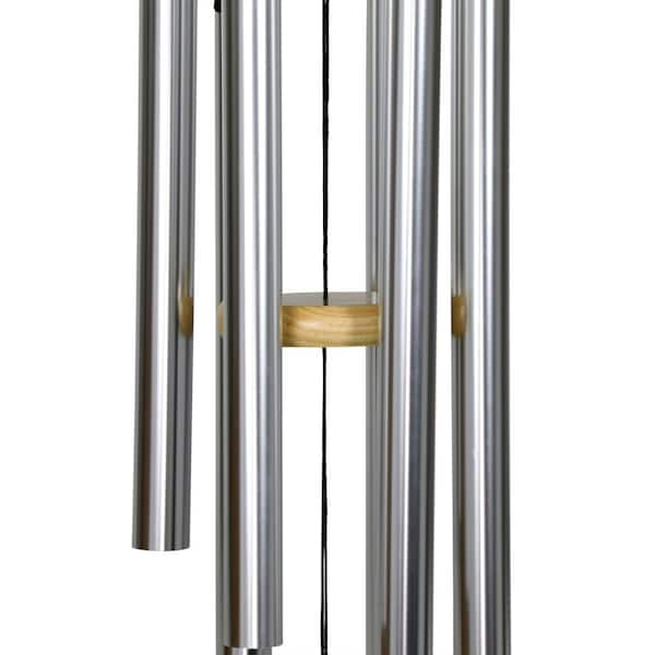 Exhart Silver Large Metal Wind Chimes 18178-RS - The Home Depot