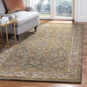 Heritage Green/Taupe 11 ft. x 17 ft. Border Area Rug