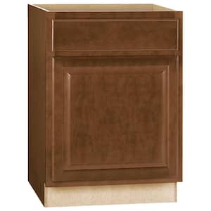 Hampton 24 in. W x 24 in. D x 34.5 in. H Assembled Base Kitchen Cabinet in Cognac with Drawer Glides