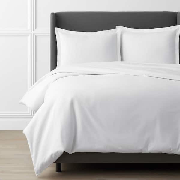 The Company Store Legacy Velvet Flannel White Solid Twin Duvet Cover