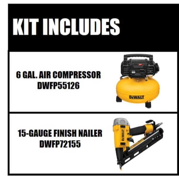 6 Gal. 165 PSI Portable Electric Pancake  Air Compressor and Pneumatic 15-Gauge DA Nailer