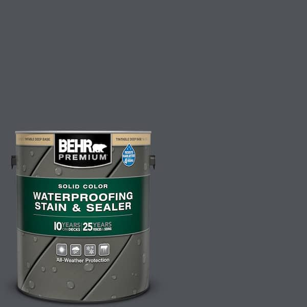 BEHR PREMIUM 1 gal. #N510-6 Orion Gray Solid Color Waterproofing Exterior Wood Stain and Sealer