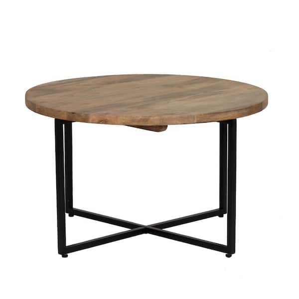 Linon Home Decor Eliza 31 in. Black Round Wood Top Coffee Linon Home Decor Eliza 31 in. Black Round Wood Top Coffee