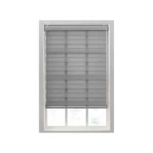 Zebra Grey Cordless Light Filtering Polyester Roller Shades - 47 in. W x 72 in. L