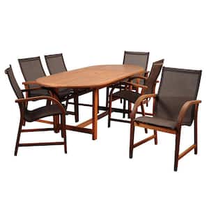 Bahamas 7-Piece Solid Wood 100% FSC Certified Extendable Oval Patio Dining Set