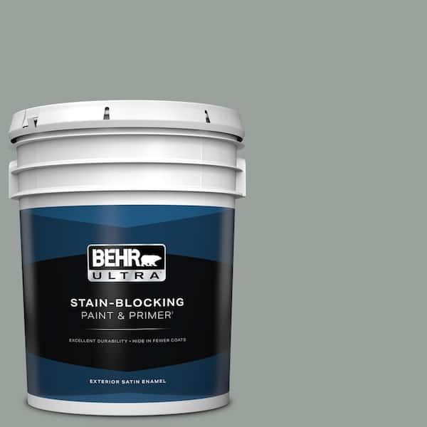 BEHR ULTRA 5 gal. #PPU11-16 Brampton Gray Satin Enamel Exterior Paint & Primer