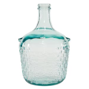 Clear Spanish Recycled Glass Decorative Vase with Bubble Texture