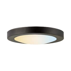 7 in. Bronze Mini Flush Mount with Acrylic Shade, Selectable CCT (1 Light)