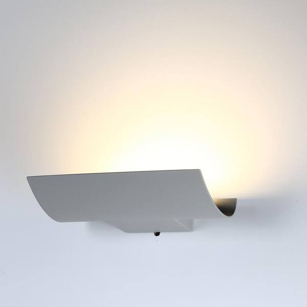 1-Light Marine Grey Outdoor Integrated LED Wall Lantern Sconce