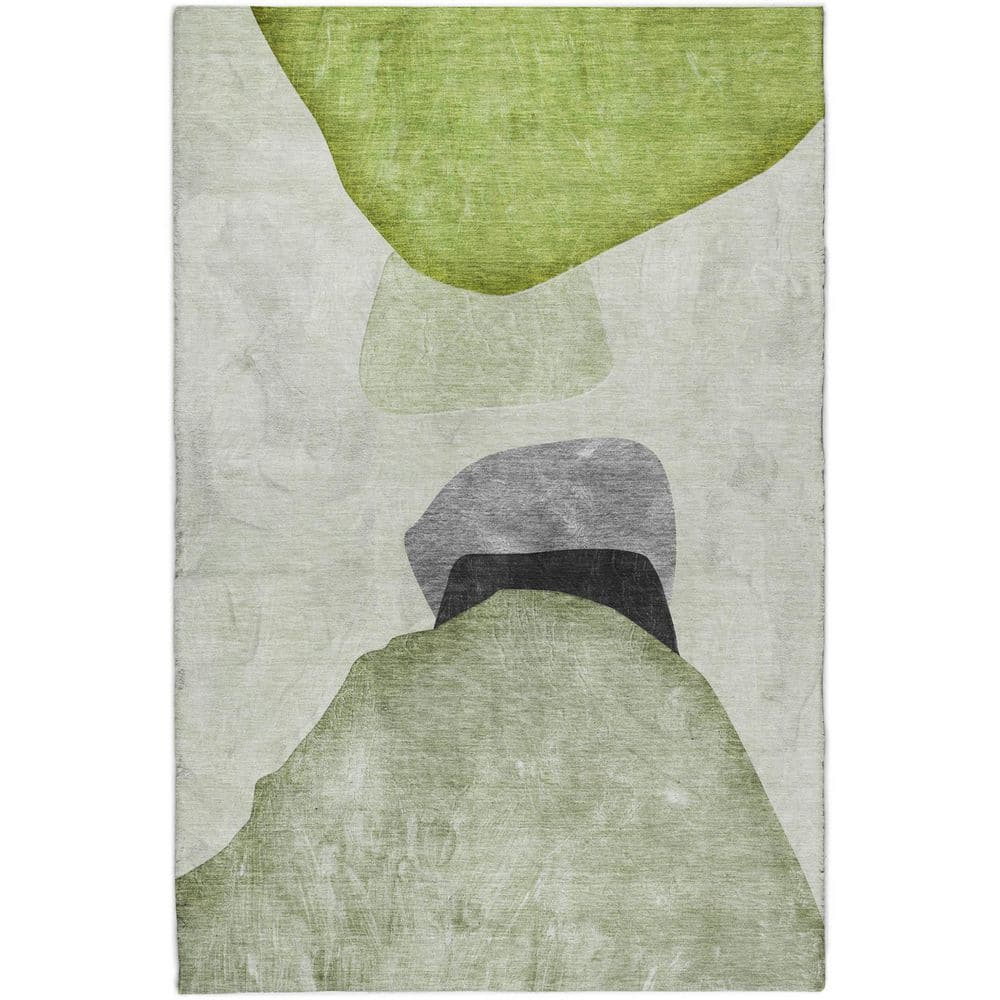 Dream Shag Premium Machine Washable Abstract ADS547 Green 5 ft. x 7 ft. 6 in. Area Rug price history on PriceWatchPro