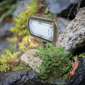 30W Line Voltage Bronze Integrated Outdoor LED Wall Wash Light with Adjustable Mounting Bracket for Landscape Lighting