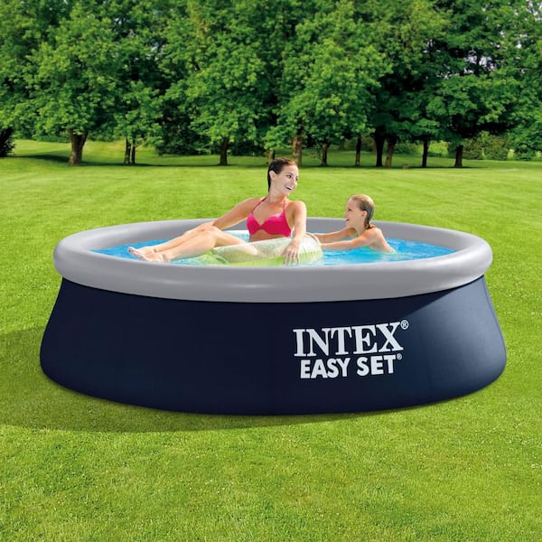 INTEX 8 ft. x 8 ft. Round 30 Deep Outdoor Above Ground Swimming Pool Set 28111ST - Home Depot