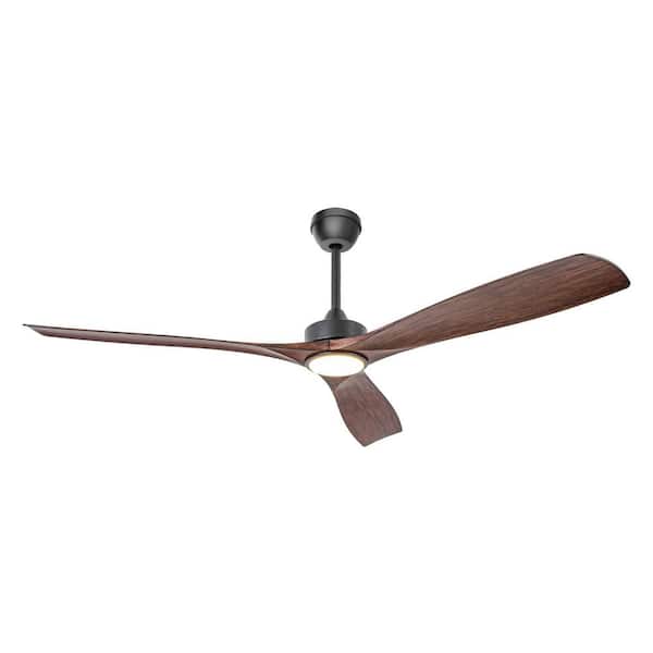 SkyFan Rigel 60 in. 3-Blade Matte Black Downrod Mount Standard Ceiling Fan with Integrated LED with Remote Included