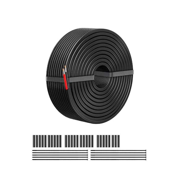 30 ft. 12 Gauge / 2 Stranded Black Solid Non-Grounded Wire Pre-Cut for Automotive and Marine Use
