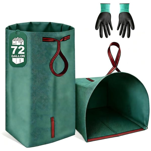 Self‑Standing Collapsible Series, 72 gal., Yard Waste Bag for Leaves, Garden Accessory, Leaf Collector, Green (2‑Pack)